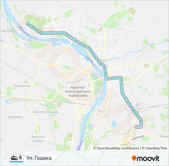 8 Trolleybus Line Map