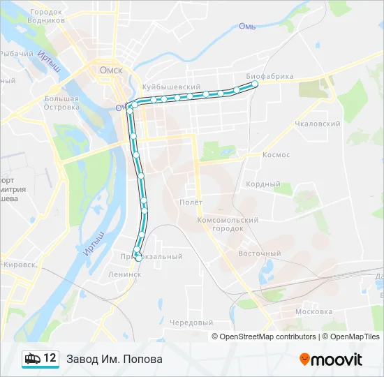 12 Trolleybus Line Map