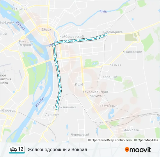 Троллейбус 12: карта маршрута