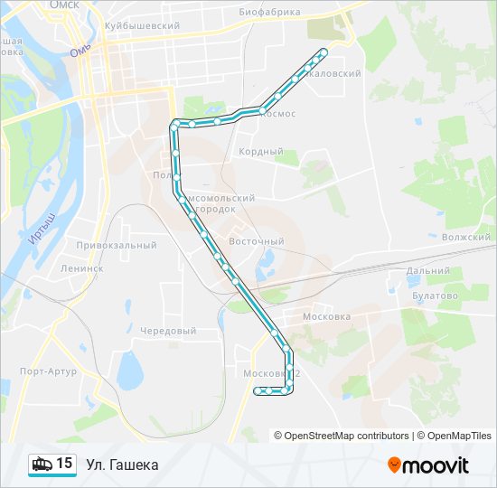 Троллейбус 15: карта маршрута