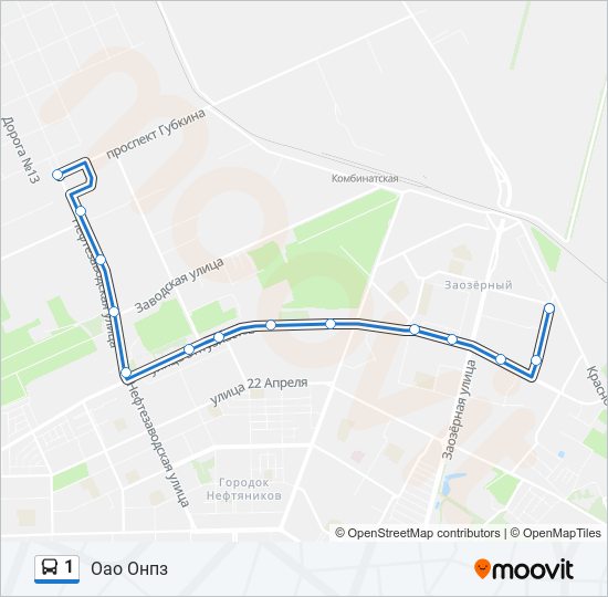 Автобус 1: карта маршрута