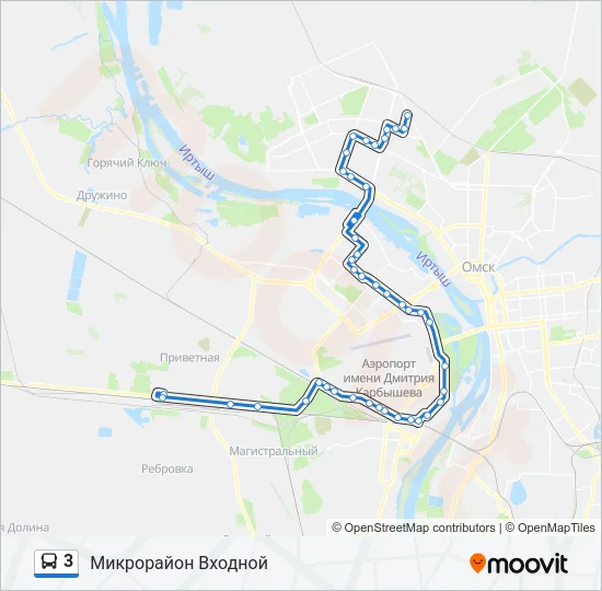 Автобус 3: карта маршрута
