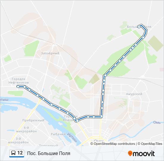 Автобус 12 омск маршрут остановки
