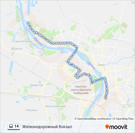 14 bus Line Map