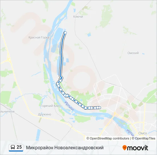 Автобус 25: карта маршрута