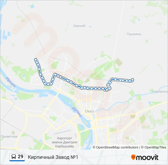 Автобус 29: карта маршрута