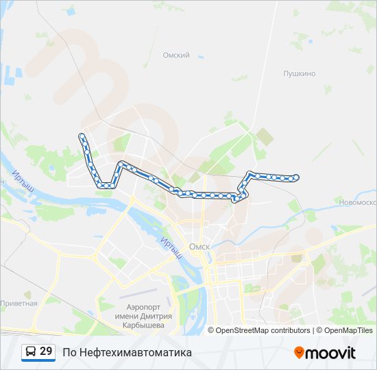 Автобус 29: карта маршрута