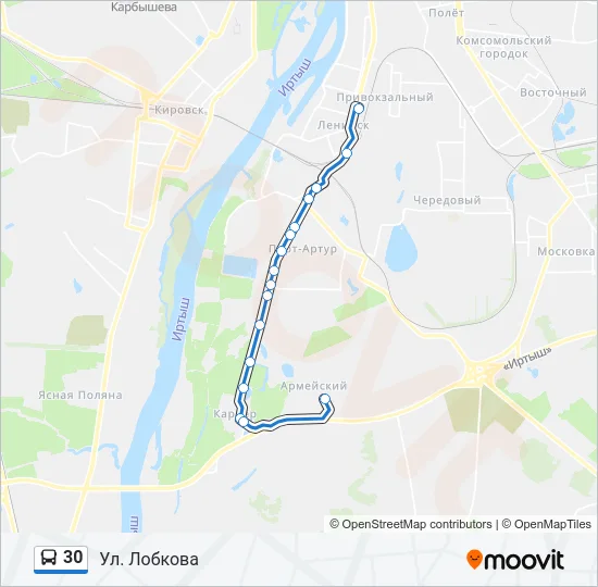 30 Bus Line Map