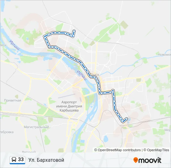 Автобус 33: карта маршрута