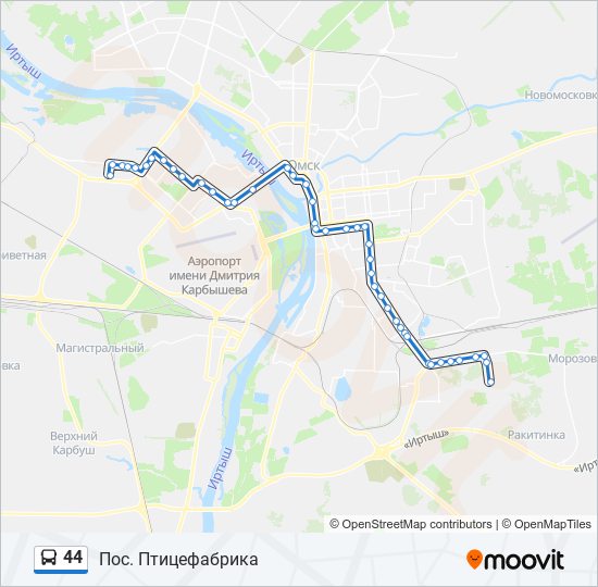 44 bus Line Map