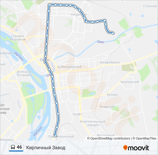 Автобус 46: карта маршрута