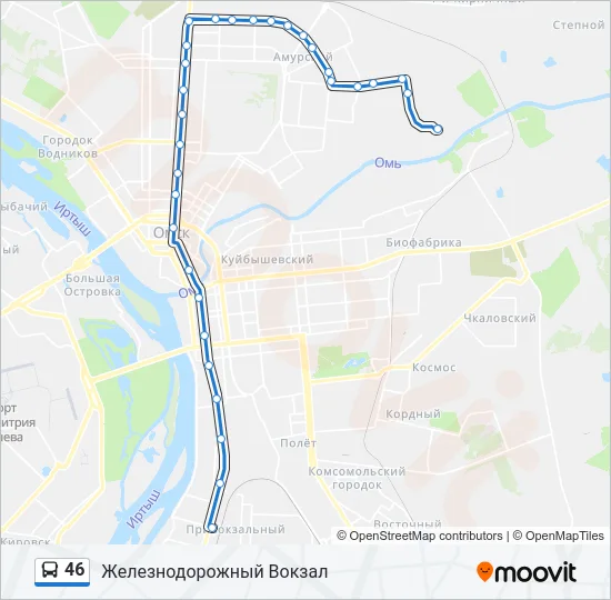 Автобус 46: карта маршрута