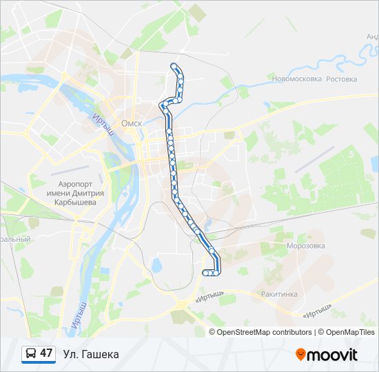 Автобус 47: карта маршрута