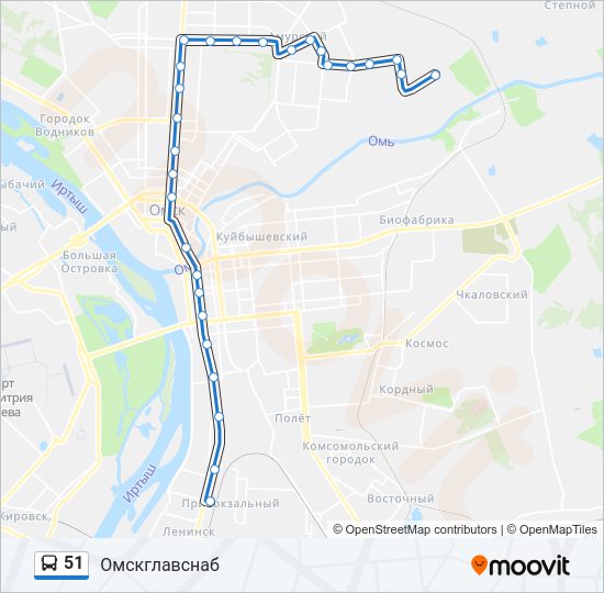 Автобус 51: карта маршрута