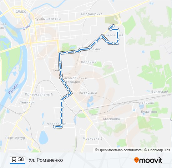 Автобус 58 маршрут остановки