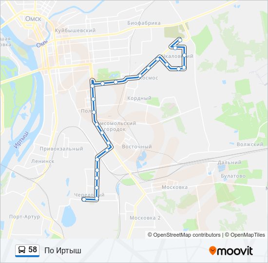 Схема движения 58 маршрутки краснодар