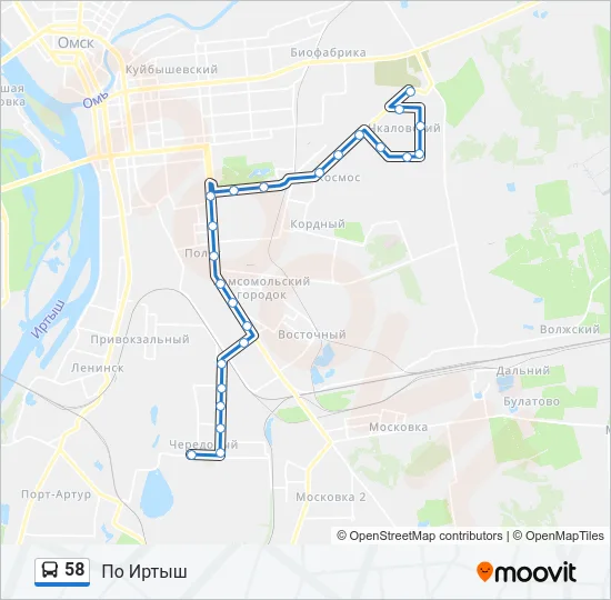 58 Bus Line Map