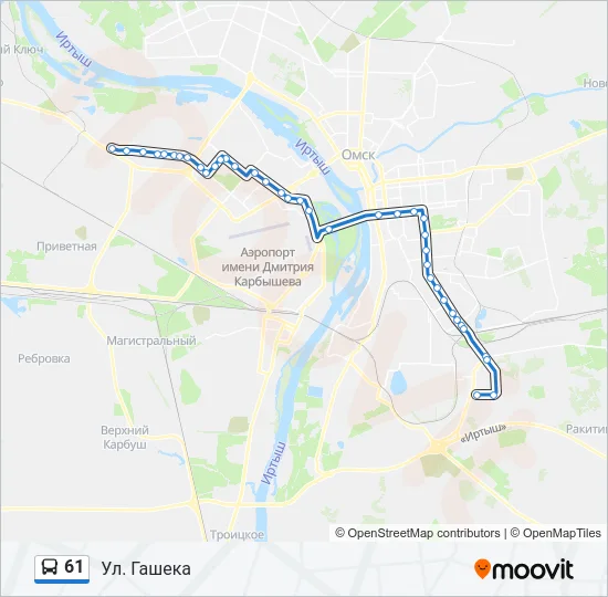 61 Bus Line Map