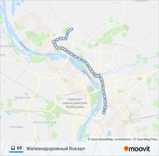 69 bus Line Map