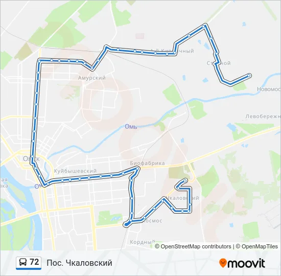 72 Bus Line Map