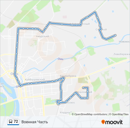 72 bus Line Map