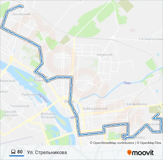 80 Bus Line Map