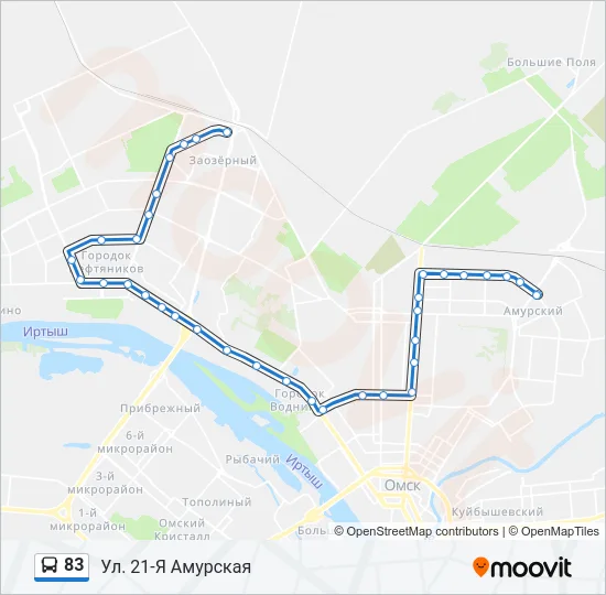 Автобус 83: карта маршрута