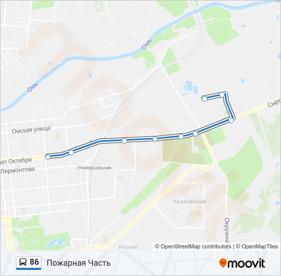 Автобус 86: карта маршрута