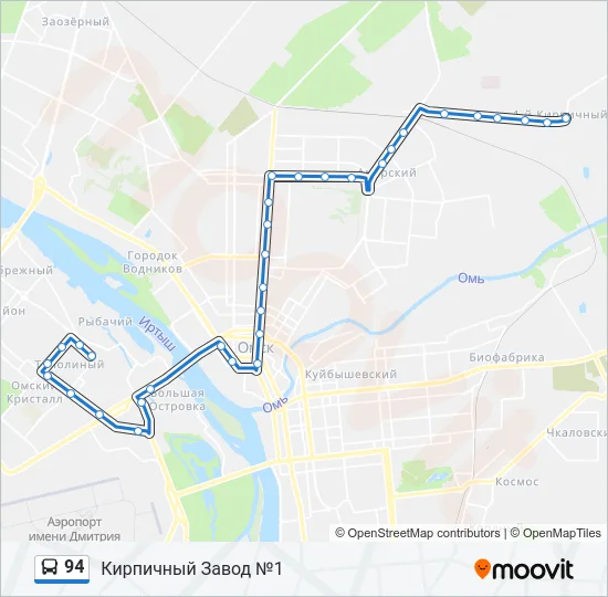 Автобус 94: карта маршрута