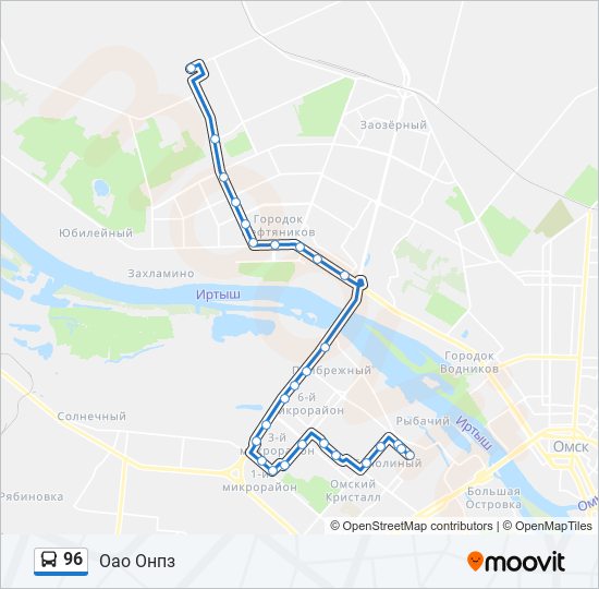Схема маршрута 96 тольятти