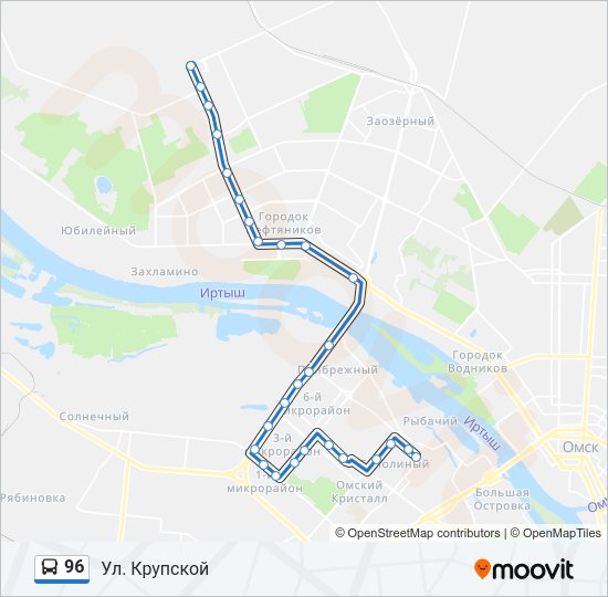 Автобус 96: карта маршрута