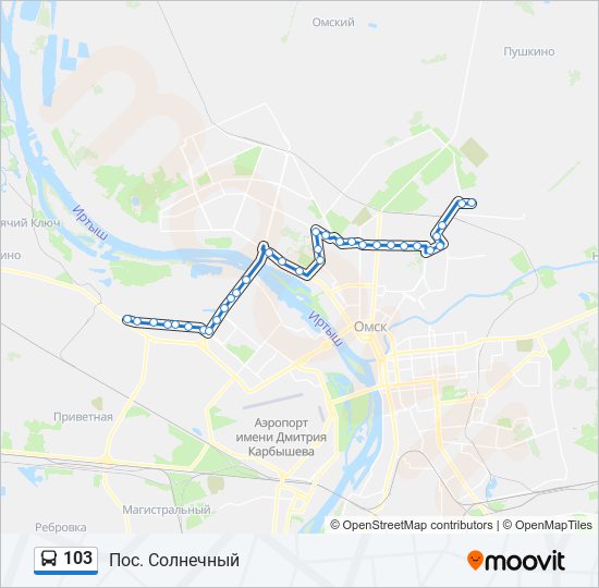 Схема маршрута автобуса 103
