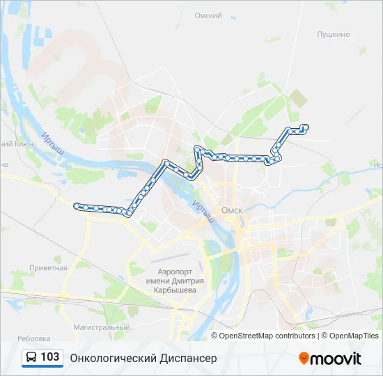 Автобус 103: карта маршрута