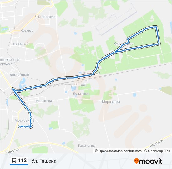 Схема маршрута 112 маршрута