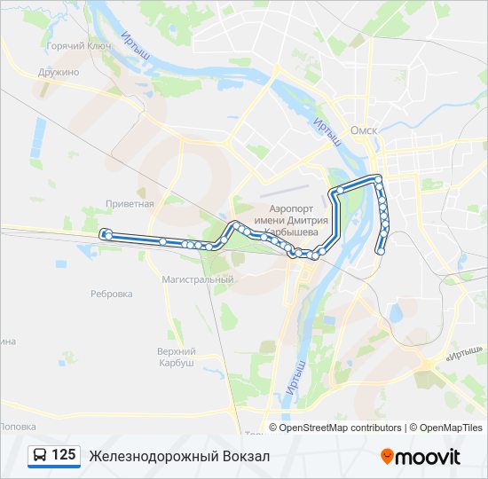 Автобус 125: карта маршрута