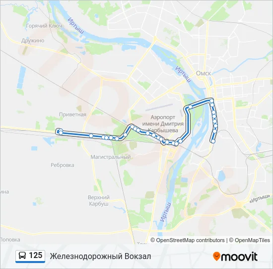 Автобус 125: карта маршрута