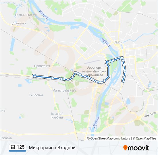 Автобус 125: карта маршрута