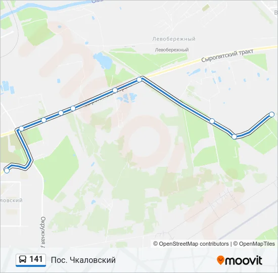 Автобус 141: карта маршрута