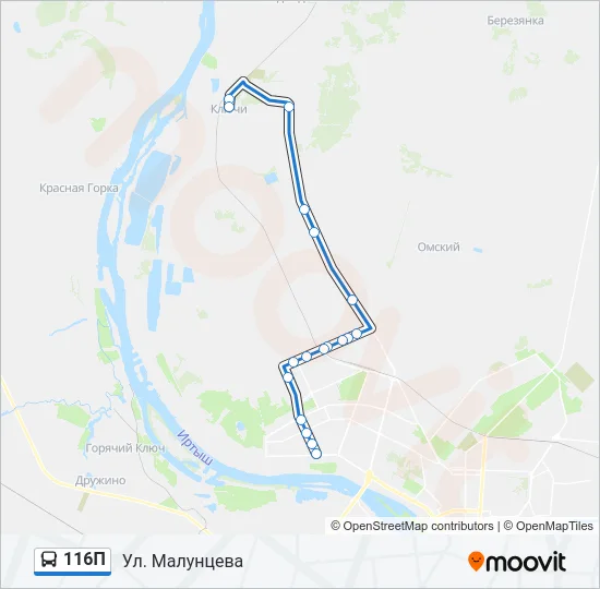 116П Bus Line Map