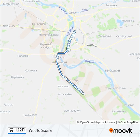 122П Bus Line Map