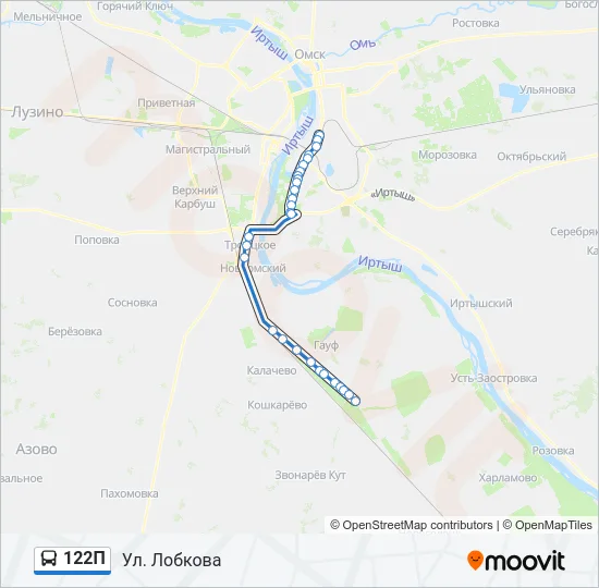 122П Bus Line Map