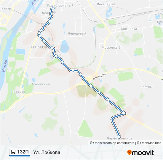 132П Bus Line Map