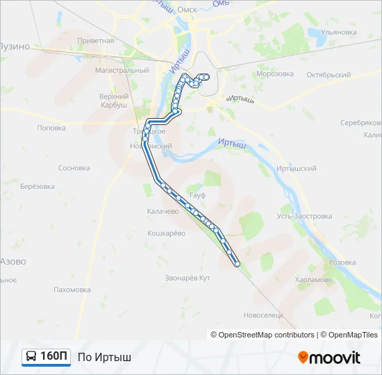 160П Bus Line Map