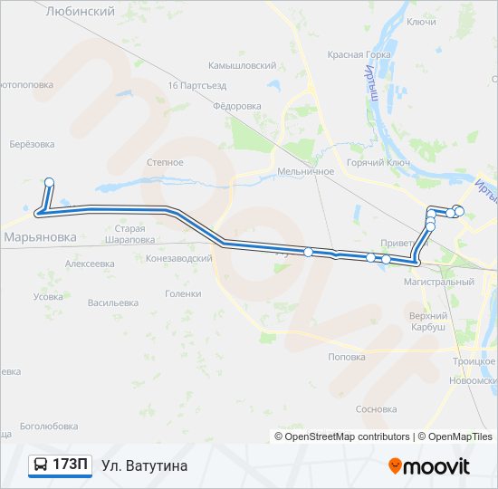 173П Bus Line Map