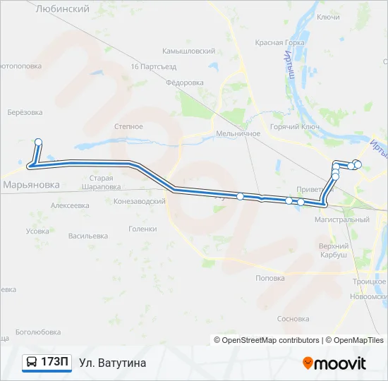 173П Bus Line Map