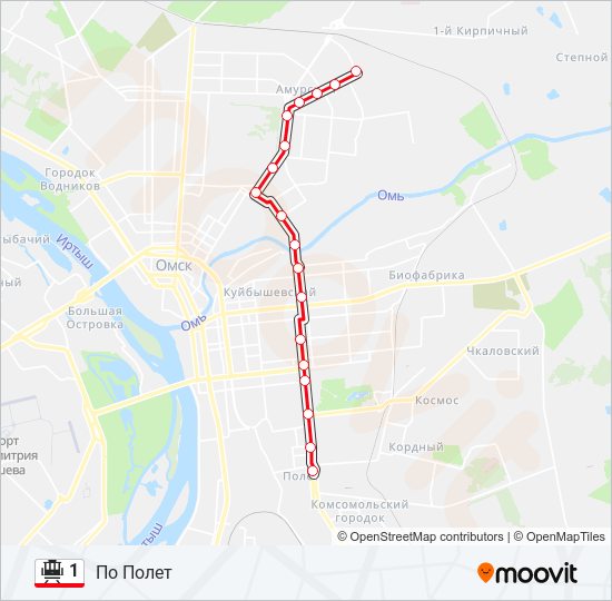 1 tram Line Map