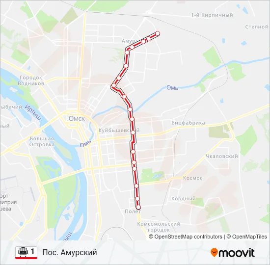 1 Tram Line Map