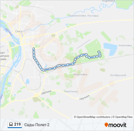 219 bus Line Map