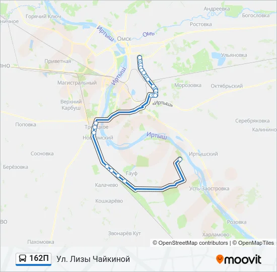 162П Bus Line Map