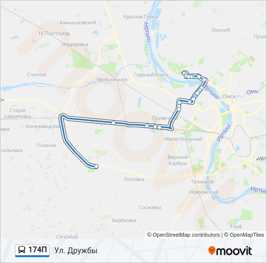 174П Bus Line Map